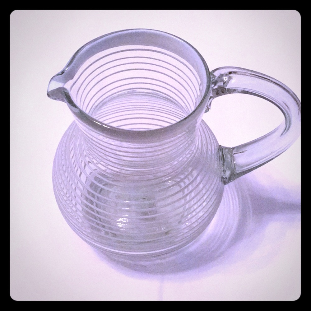 HEAVY hand blown  glass Pitcher. Made in Mexico.